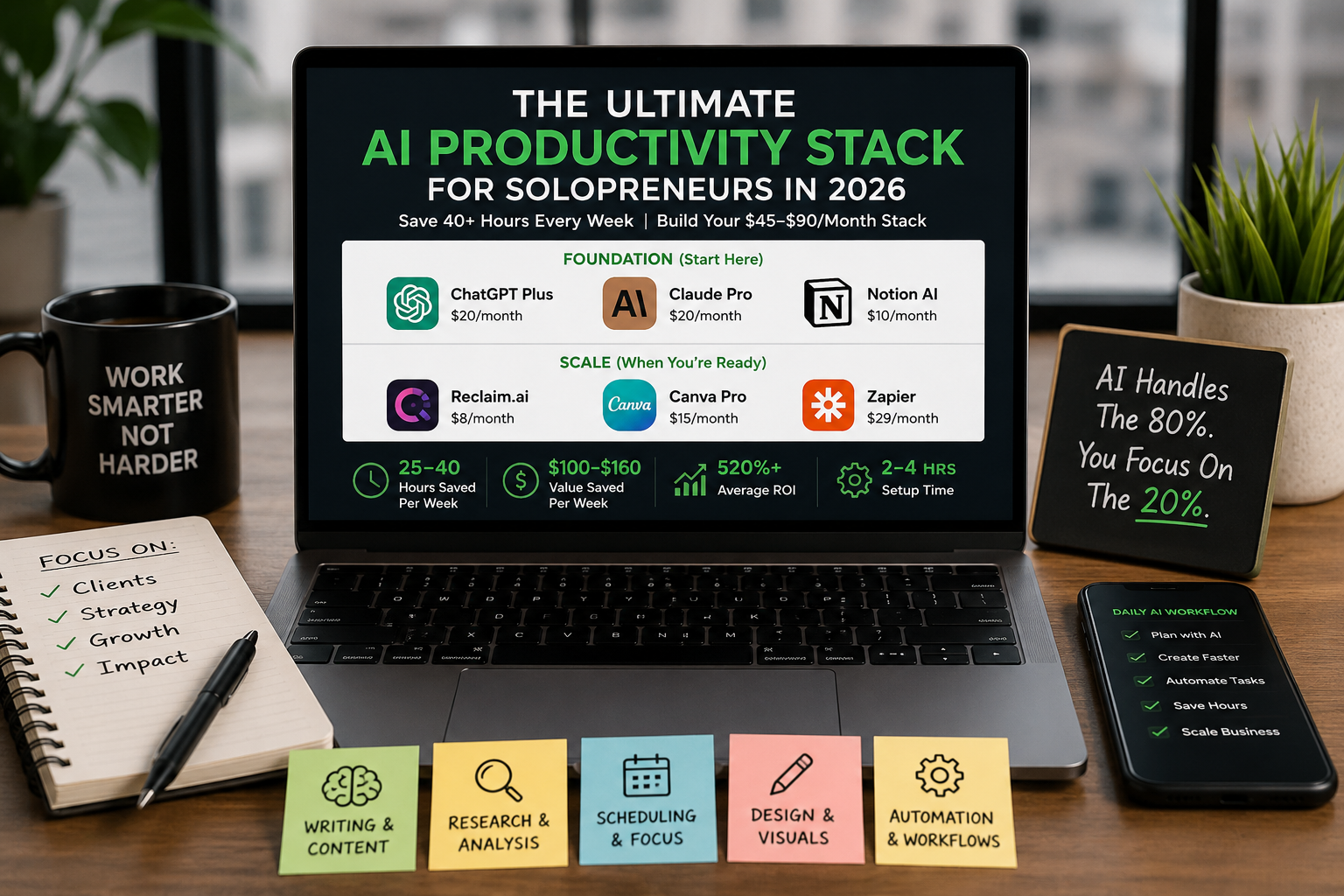 You are currently viewing Best AI Productivity Tools for Solopreneurs 2026: The Complete Tested Stack